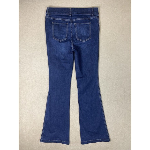 Spanx Jeans Womens Large Blue Flare Jean Stretch High Rise Adult NWT - Picture 13 of 14